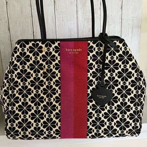 NWT Kate Spade New York Spade Flower Jacquard Everything Large Tote
